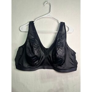 Catherines Intimates Black Wireless Full Coverage Bra Mesh Trim No Wire 50DD